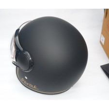 MOTOPŘILBA OTEVŘENÁ S PLEXISKLEM JAWA PÉRÁK ORIGINÁL - ČERNÁ/ZLATÉ PÍSMO